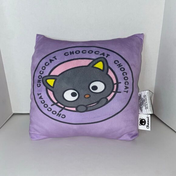 Sanrio ChocoCat Pillow. 13in x 13in Purple Hello Kitty - Picture 1 of 7